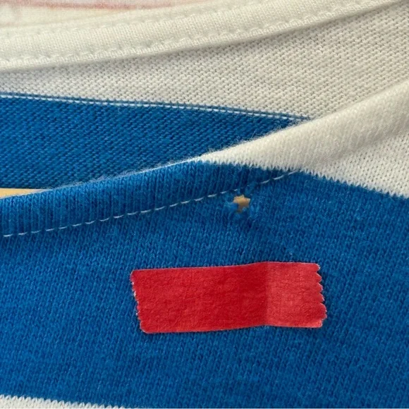 Suzie Kondi Psaras Striped Tee in Blue and White Stripe Sz S - Picture 6 of 10